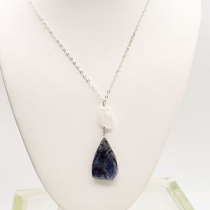 Labradorite Nugget & Aquamarine Necklace