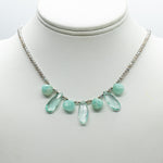 Moonstone & Aqamarine Quarter Ruffle Necklace