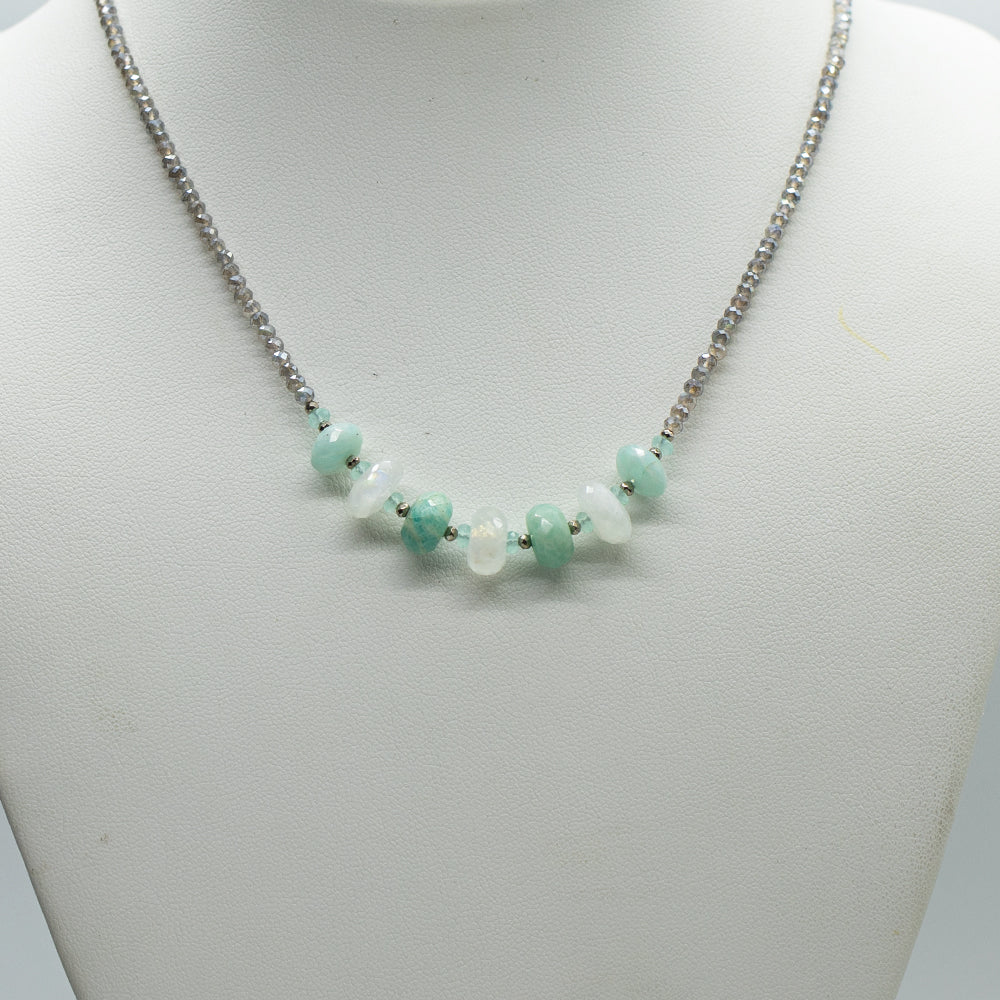 
                
                    Load image into Gallery viewer, Moonstone &amp;amp; Amazonite Leilia Necklace
                
            