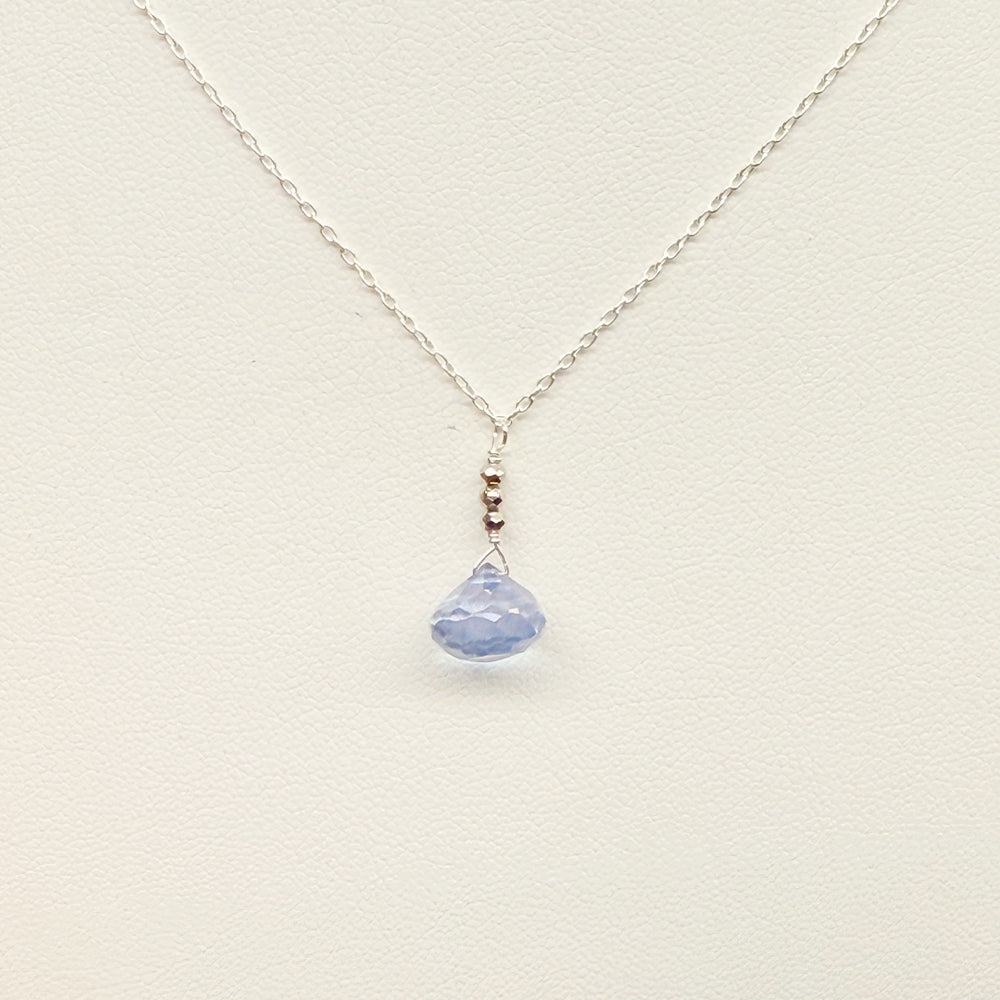 Purple Topaz Raindrop Necklace
