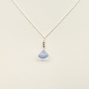 Purple Topaz Raindrop Necklace