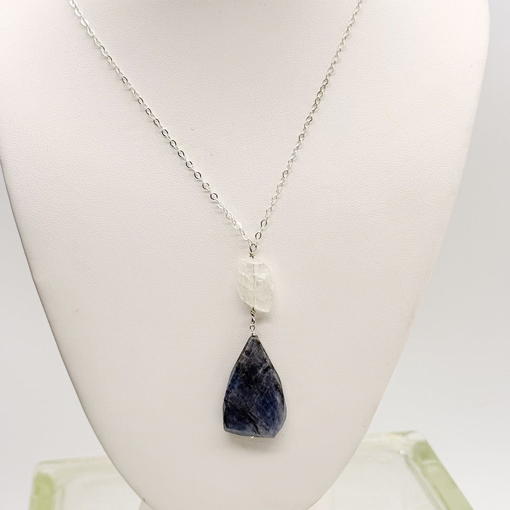 Labradorite Nugget & Aquamarine Necklace