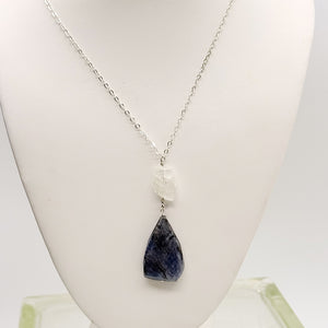 Labradorite Nugget & Aquamarine Necklace
