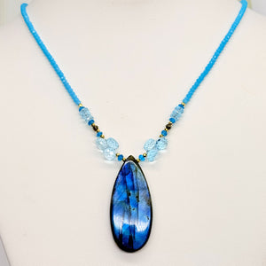 Labradorite & Topaz Pendant Necklace