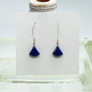 Lapis Droplet Silver Earrings