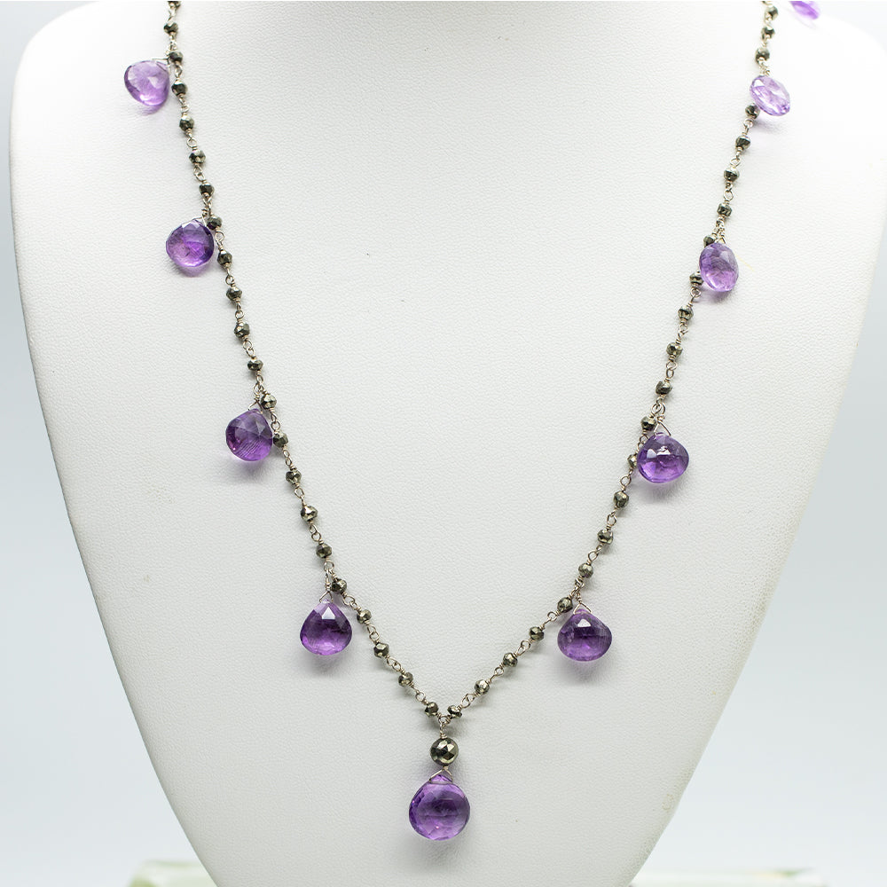 
                
                    Load image into Gallery viewer, Amethyst Ramble Silver Necklace
                
            