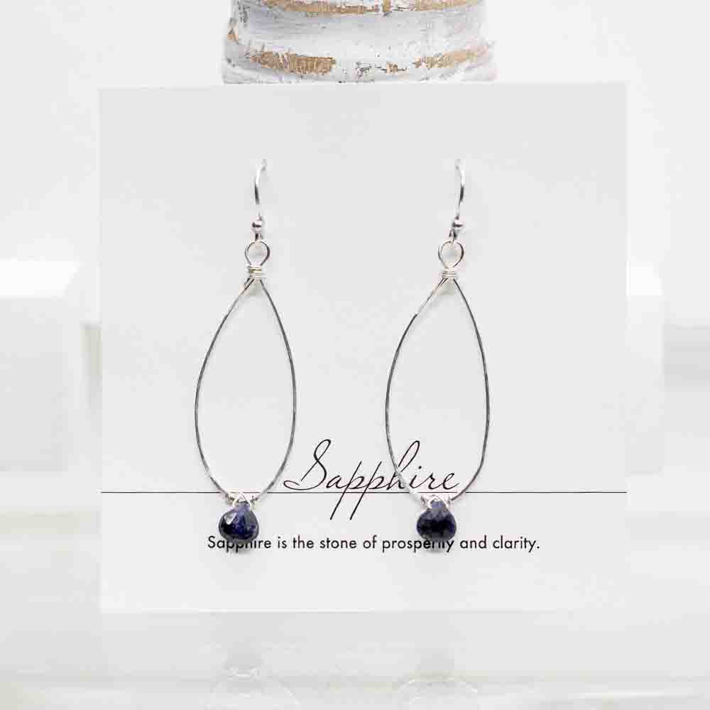 
                
                    Load image into Gallery viewer, Sapphire Linden Silver Earrings
                
            