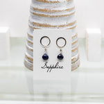 Sapphire Luna Silver Earrings