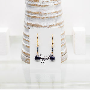 
                
                    Load image into Gallery viewer, Sapphire Raindrop Gold Earrings
                
            