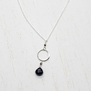 Sapphire Ring Silver Necklace