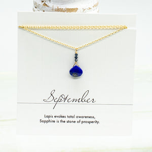 
                
                    Load image into Gallery viewer, September Raindrop Gold Necklace
                
            