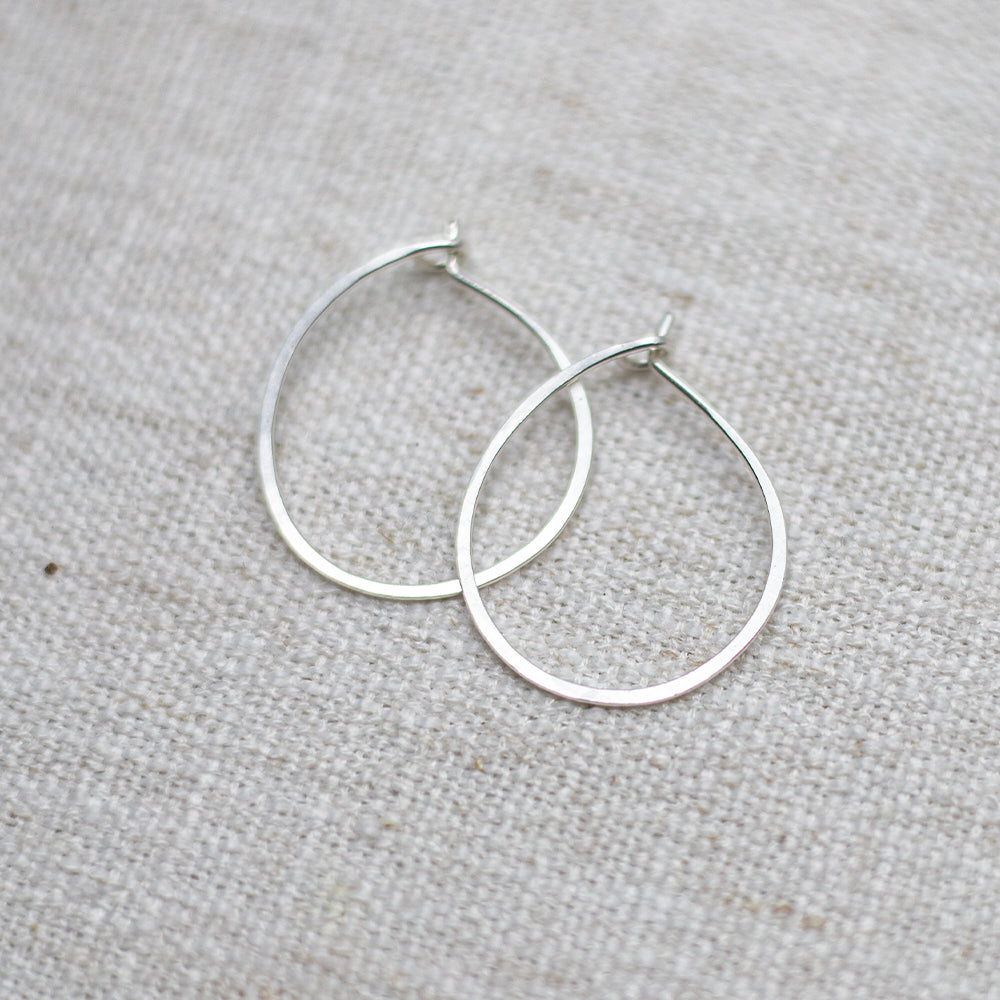 Hoops Small Hand Hammered Silver Earrings