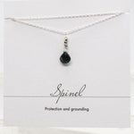 Spinel Raindrop Silver Necklace