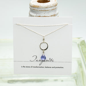 Tanzanite Ring Silver Necklace