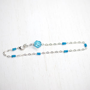 
                
                    Load image into Gallery viewer, Topaz &amp;amp; Silver Anklet
                
            