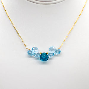 
                
                    Load image into Gallery viewer, Topaz &amp;amp; Apatite Cloud Necklace
                
            