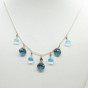 Topaz & Blue Quartz Charm Necklace