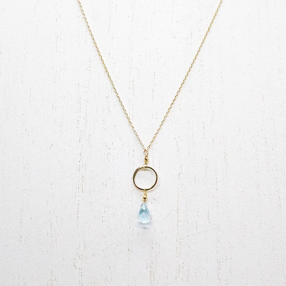 Topaz Teardrop  Ring Gold Necklace