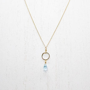 Topaz Teardrop  Ring Gold Necklace