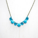 Turquoise & Apatite Ruffle Necklace