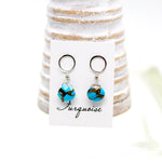 Copper Turquoise Luna Silver Earrings