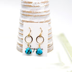 Copper Turquoise Ring Gold Earrings