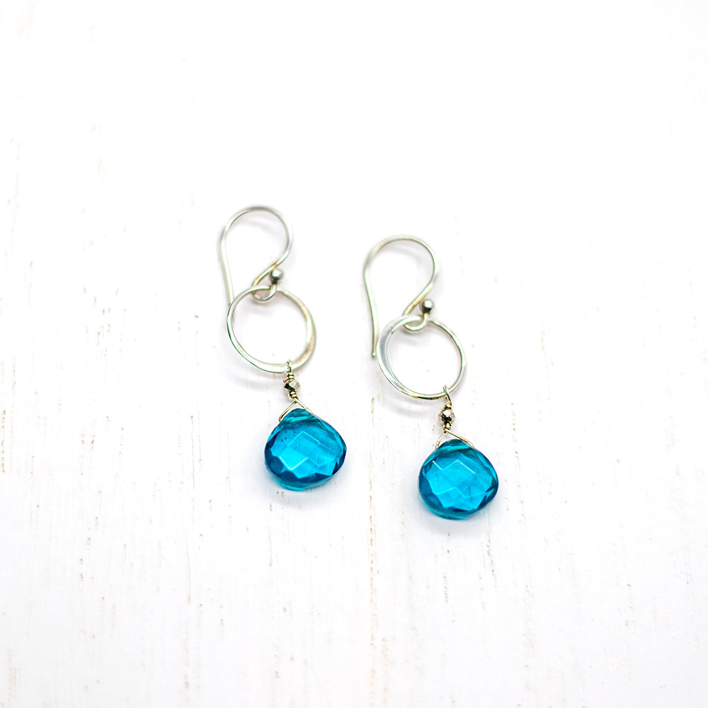 
                
                    Load image into Gallery viewer, XL Apatite Ring Silver Earrings
                
            