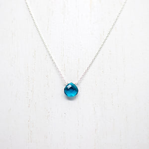 
                
                    Load image into Gallery viewer, XL Apatite Heart Silver Necklace
                
            