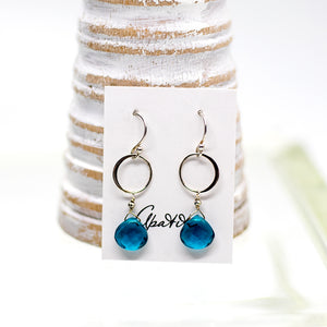 
                
                    Load image into Gallery viewer, XL Apatite Ring Silver Earrings
                
            