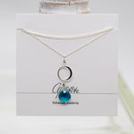 XL Apatite Ring Silver Necklace