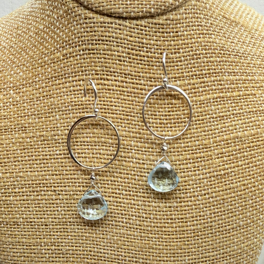 XL Aquamarine Ring Silver Necklace