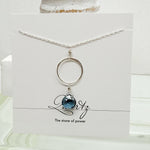 XL Blue Quartz Ring Silver Necklace
