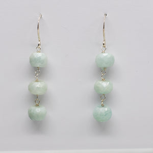 
                
                    Load image into Gallery viewer, Amazonite 3 Stone Silver Earrings
                
            