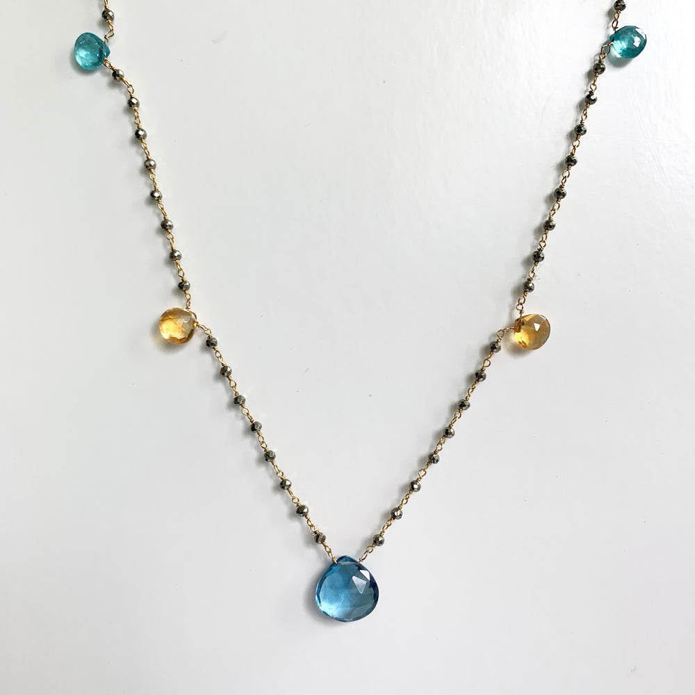 Waterfall 5 Stone Mix Necklace