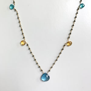 
                
                    Load image into Gallery viewer, Waterfall 5 Stone Mix Necklace
                
            