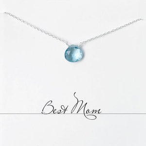 
                
                    Load image into Gallery viewer, Best Mom Aquamarine Heart Necklace
                
            