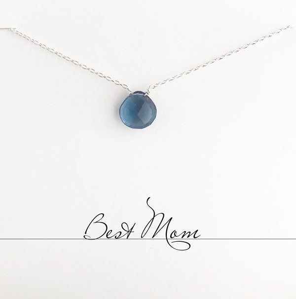 Best Mom Blue Moonstone Necklace