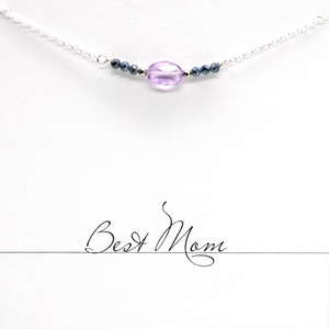 Amethyst & Sapphire Bar Necklace