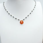 Carnelian Waterfall Silver Necklace