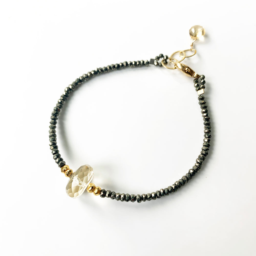 Lemon Quartz Luna Simple Bracelet