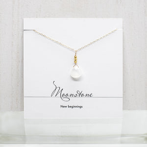 Moonstone Raindrop Gold Necklace