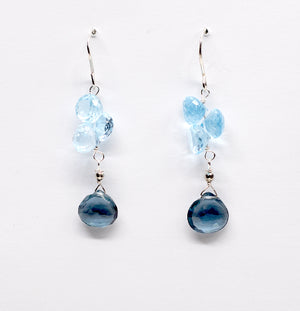 
                
                    Load image into Gallery viewer, Topaz &amp;amp; Quartz Cluster Earrings
                
            