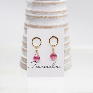 
                
                    Load image into Gallery viewer, Tourmaline Gold Luna Earrings
                
            