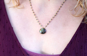 Labradorite XL Waterfall Gold-filled Necklace