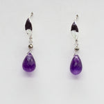 amethyst hammered hook earring