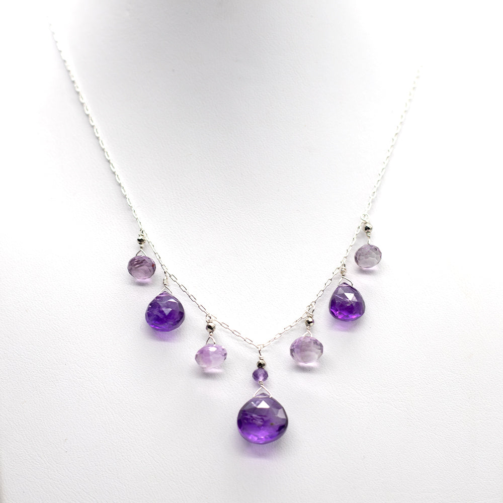 
                
                    Load image into Gallery viewer, Amethyst Charm Silver Necklace
                
            
