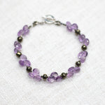 Amethyst & Pyrite Cluster Bracelet