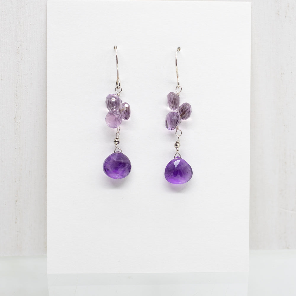 Amethyst Cluster Earrings