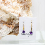 Amethyst Raindrop Gold Earrings