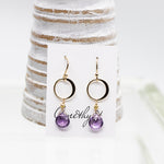 Amethyst Ring Gold Earrings